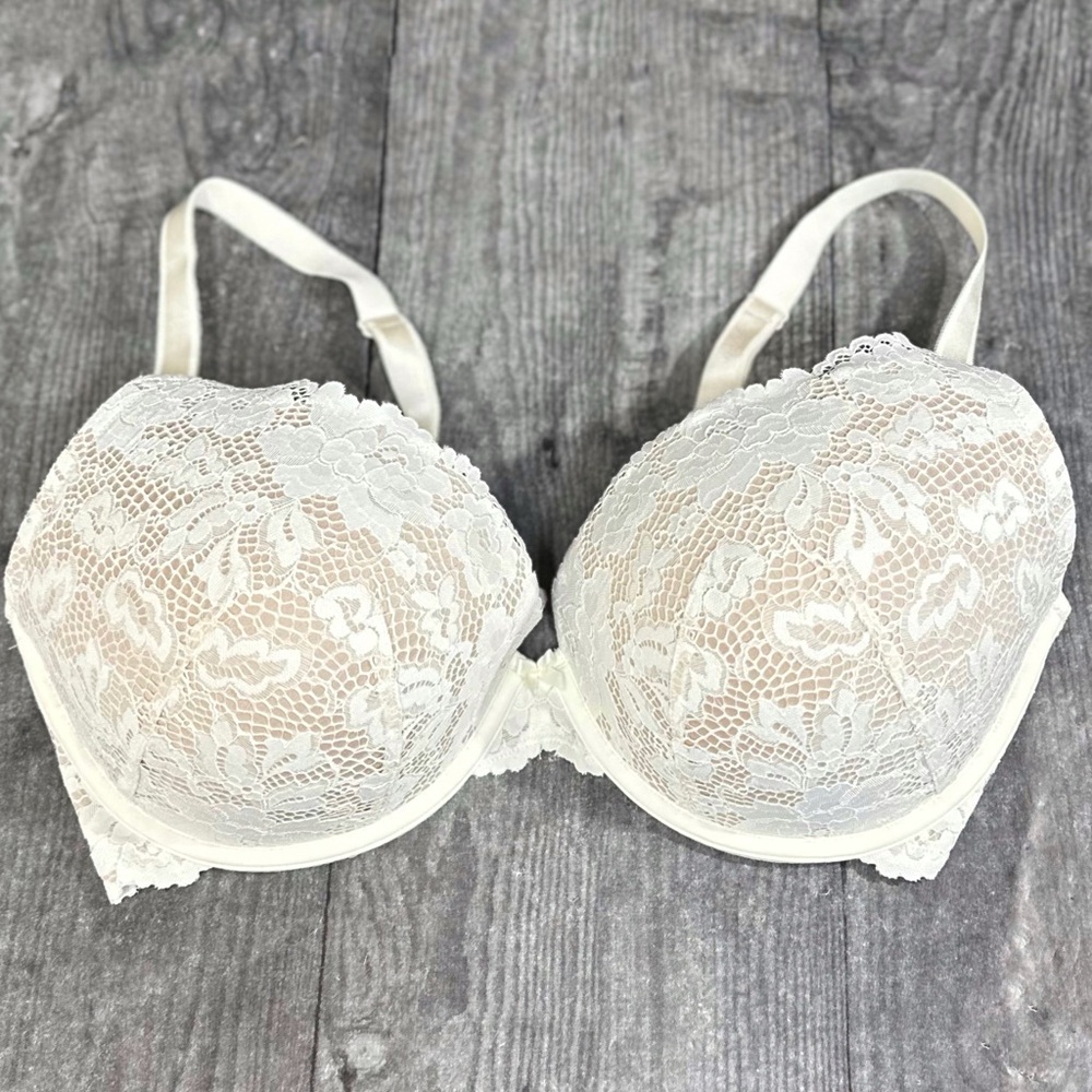 Torrid Ivory Lace Push-Up Plunge Bra [001]